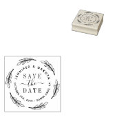 Handgezeichnetes Skript und botanischer Kranz Save Gummistempel (Stempel)