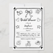 Handgezeichnetes skrupelloses Brautparty Einladung (Vorderseite)