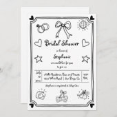 Handgezeichnetes skrupelloses Brautparty Einladung (Vorne/Hinten)