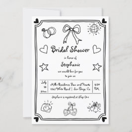 Handgezeichnetes skrupelloses Brautparty Einladung