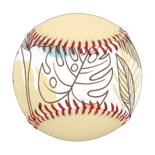 Handgezeichnetes sommerlich tropisches Muster Baseball