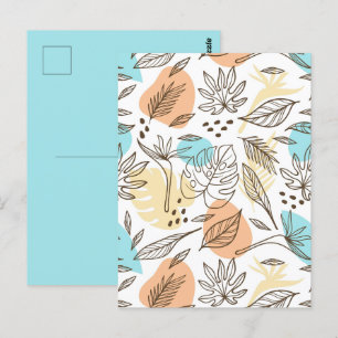 Handgezeichnetes sommerliches tropisches Muster Postkarte
