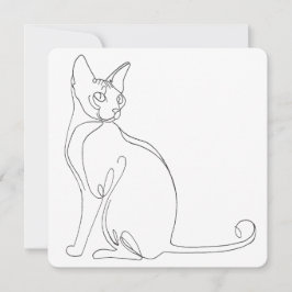 Handgezeichnetes Sphynx-Katze Minimalistisches Des Einladung