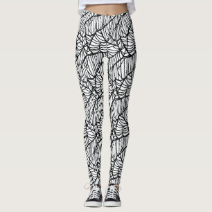 Handgezeichnetes Spinnennetz-Halloween-Muster Leggings