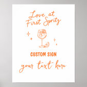 Handgezeichnetes Spritz Brautparty-Schild Poster (Vorne)