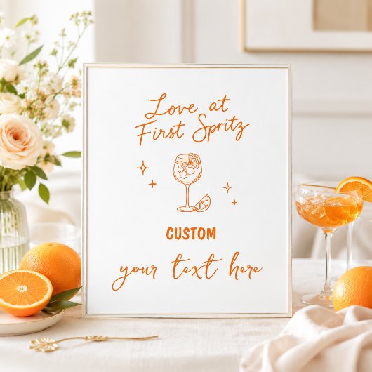 Handgezeichnetes Spritz Brautparty-Schild Poster