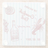 Handgezeichnetes Summer Seafood Crawfish Party Glasuntersetzer (Rückseite)