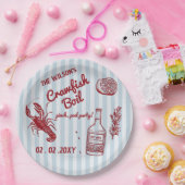 Handgezeichnetes Summer Seafood Crawfish Party Pappteller (Party)