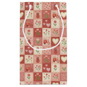Handgezeichnetes süßes Patchwork - Geschenktasche Kleine Geschenktüte (Rückseite)