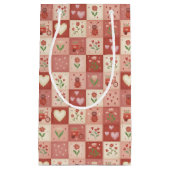 Handgezeichnetes süßes Patchwork - Geschenktasche Kleine Geschenktüte (Vorderseite)