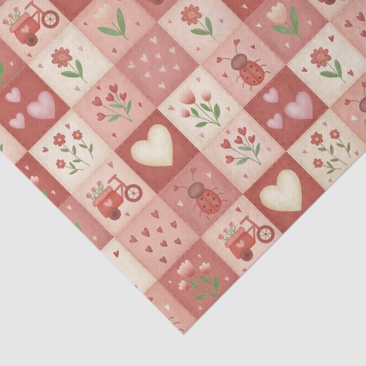 Handgezeichnetes süßes Patchwork-Muster - Tissue-P Seidenpapier (Ausschnitt)