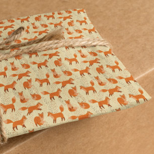 Handgezeichnetes süßes rotes Fuchs-Muster-Geschenk Geschenkpapier