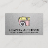 Handgezeichnetes Symbol für die Retro-Kamera Visitenkarte (Vorderseite)