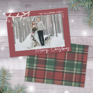 Handgezeichnetes Tartan Frohe Weihnachten
