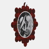 Handgezeichnetes Tartan Kariertes Foto Ornament Karte (Rechts)