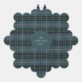 Handgezeichnetes Tartan Kariertes Foto Ornament Karte (Rückseite)