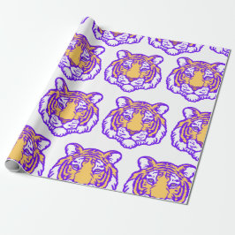 Handgezeichnetes Tiger Fan Wrapping Paper Geschenkpapier