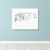 Handgezeichnetes Tiger Zeichnend Poster Leinwanddruck (Insitu (Holzboden))