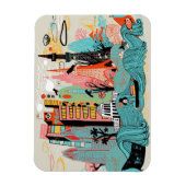 Handgezeichnetes Tokio Japan Magnet (Vertikal)