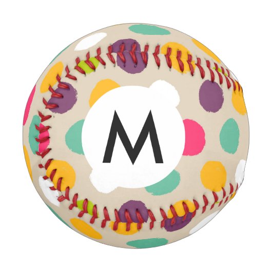 Handgezeichnetes Tupfenmuster Baseball (Vorderseite Links)