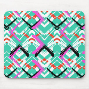 Handgezeichnetes Türkis-Zickzack-Muster Mousepad