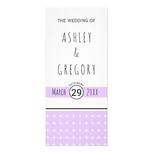 Handgezeichnetes Typografie-Lavendel-Hochzeitsprog Werbekarte (Vorne)