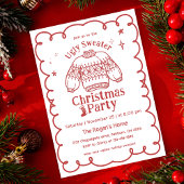 Handgezeichnetes Ugly Sweater Christmas Party Einladung