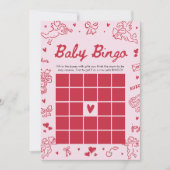 Handgezeichnetes Valentine Baby Bingo Baby Shower  Einladung (Vorderseite)