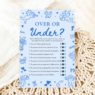 Handgezeichnetes Valentine Over Or Under Baby Show Einladung