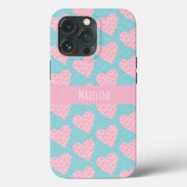 Handgezeichnetes Valentintagsmuster Rosa Case-Mate iPhone Hülle