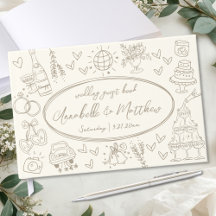 Handgezeichnetes Vintage Whimsical Hochzeitsgästeb
