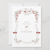 Handgezeichnetes Vintages Retro Frohe Weihnachten (Vorderseite)