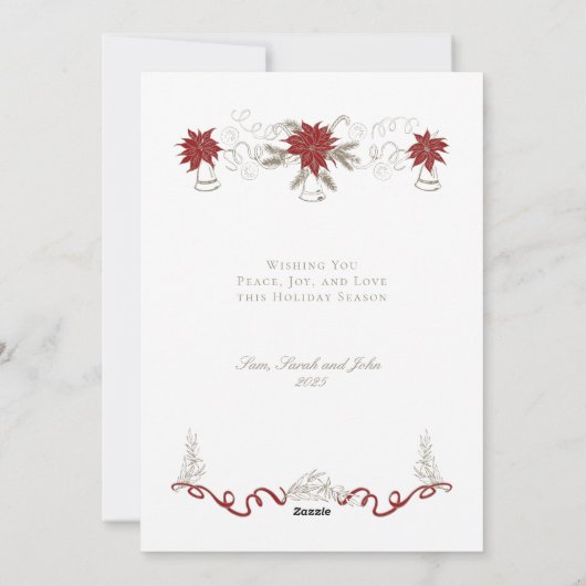 Handgezeichnetes Vintages Retro Frohe Weihnachten (Rückseite)