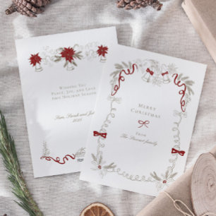 Handgezeichnetes Vintages Retro Frohe Weihnachten