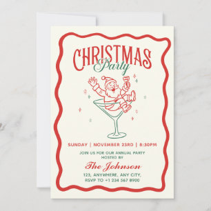 Handgezeichnetes Vintages Weihnachtsfest-Party Einladung