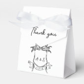 Handgezeichnetes Wappen Schwarz-weiße Gastgeschenk Geschenkschachtel (Vorderseite)