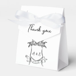 Handgezeichnetes Wappen Schwarz-weiße Gastgeschenk Geschenkschachtel