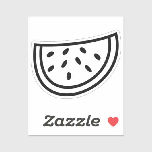 Handgezeichnetes Watermelon-Vinyl-Aufkleber Aufkleber (Blatt)
