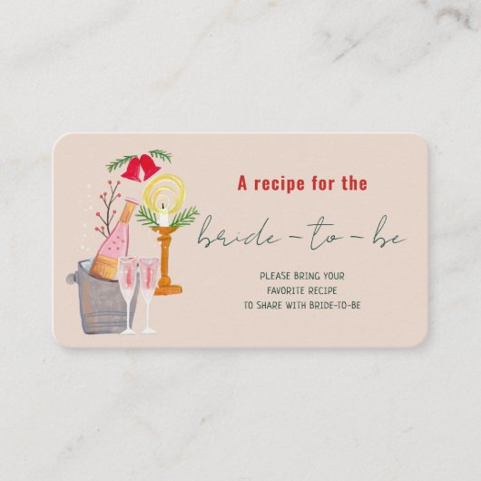 Handgezeichnetes Weihnachts-Brautparty gemeinsam m Begleitkarte (Vorderseite)