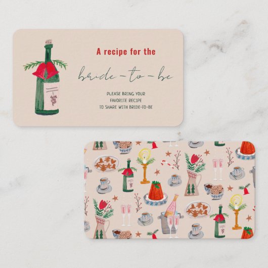 Handgezeichnetes Weihnachts-Brautparty gemeinsam m Begleitkarte (Vorne/Hinten)