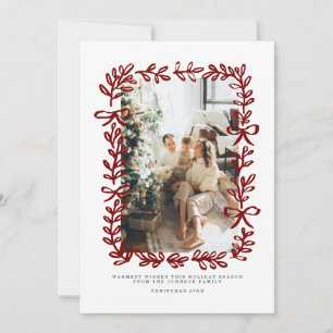 Handgezeichnetes Weihnachtsfamilienfoto mit skurri Feiertagskarte