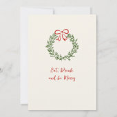 Handgezeichnetes Weihnachtsfest Abendessen Einladung (Rückseite)