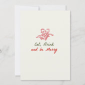 Handgezeichnetes Weihnachtsfest Abendessen Einladung (Rückseite)