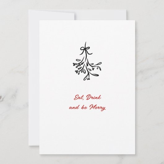 Handgezeichnetes Weihnachtsfest Abendessen Einladung (Rückseite)