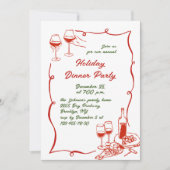 Handgezeichnetes Weihnachtsfest Abendessen Einladung (Vorderseite)