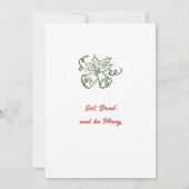 Handgezeichnetes Weihnachtsfest Abendessen Einladung (Rückseite)