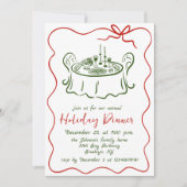 Handgezeichnetes Weihnachtsfest Abendessen Einladung (Vorderseite)