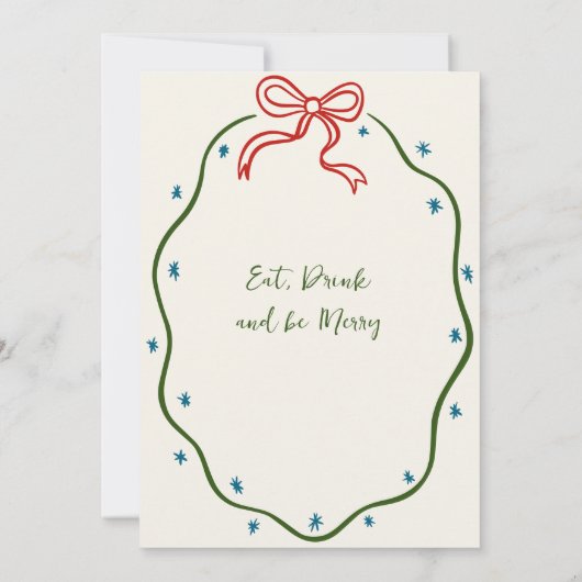 Handgezeichnetes Weihnachtsfest Abendessen Einladung (Rückseite)