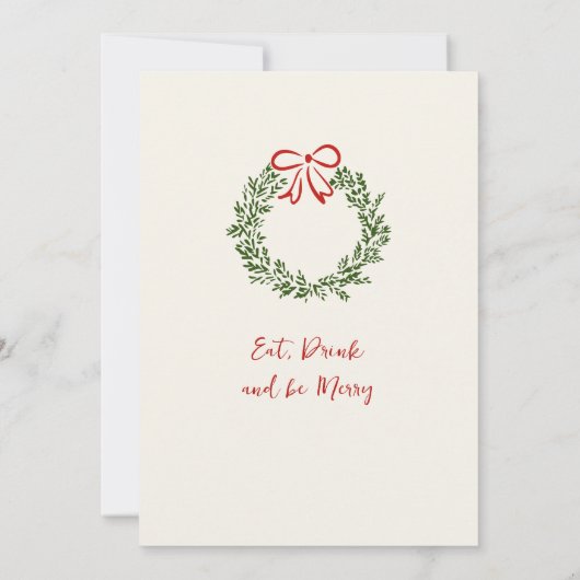 Handgezeichnetes Weihnachtsfest Abendessen Einladung (Rückseite)