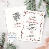 Handgezeichnetes Weihnachtsfest Abendessen Einladung